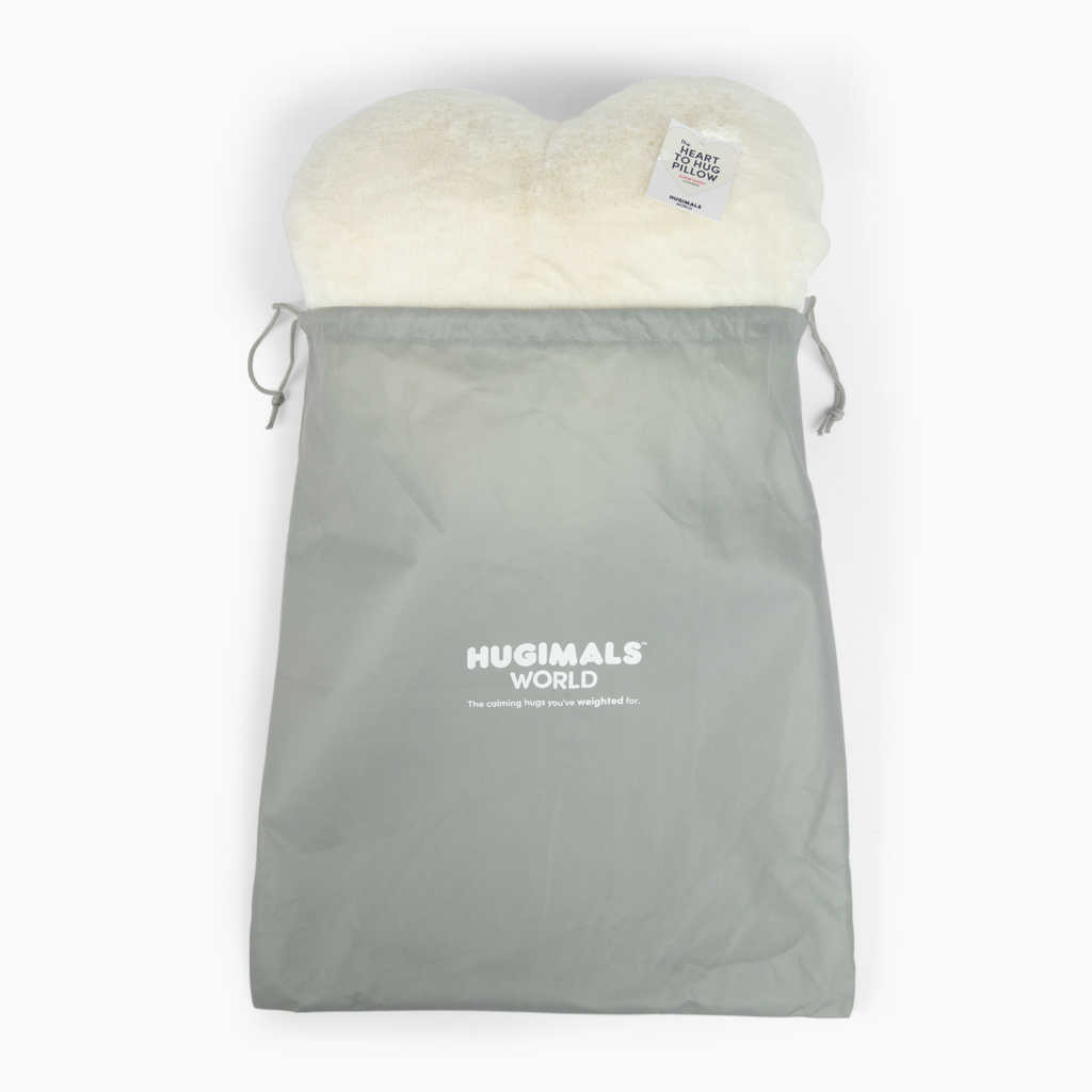 Super Sized Heart to Hug Pillow 8 lb with Pocket - Ivory